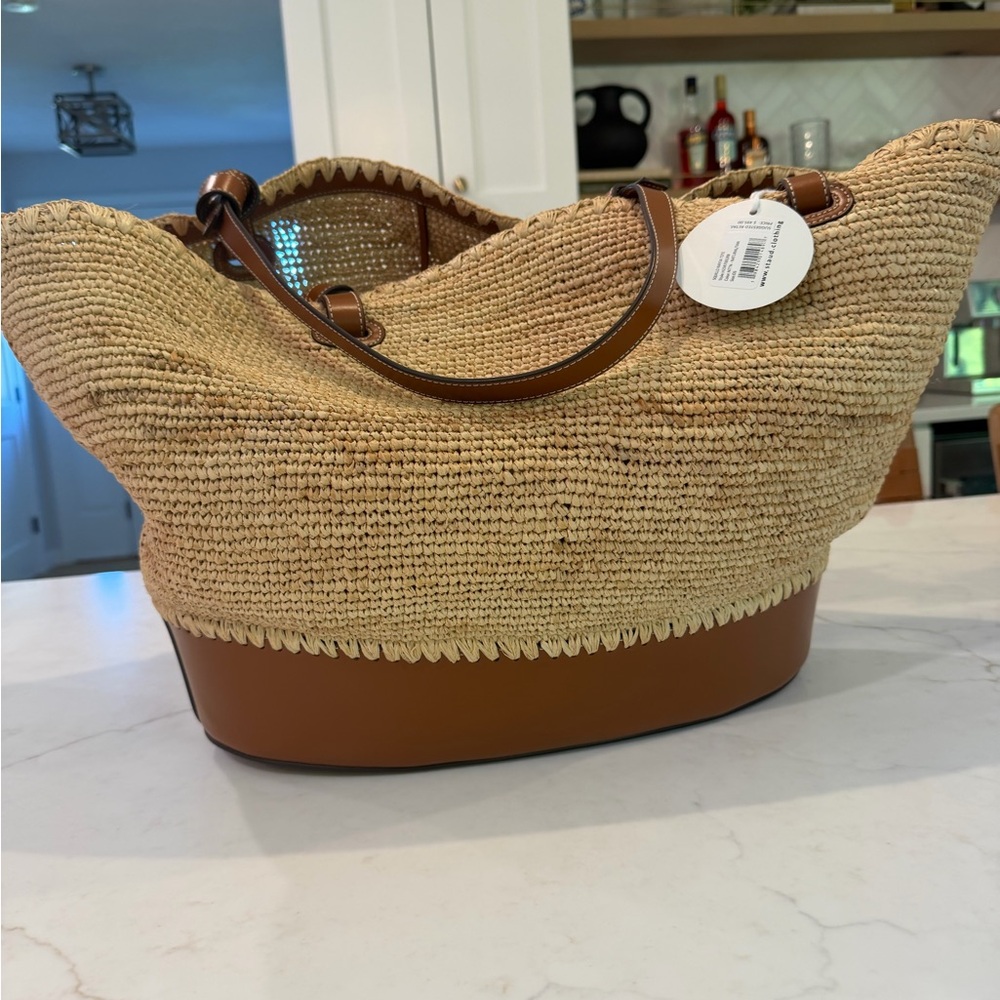 STAUD squillo raffia tote